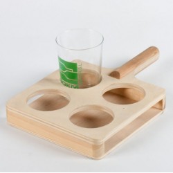 Raqueta madera cuatro vasos