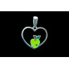 Colgante corazonín manzana verde