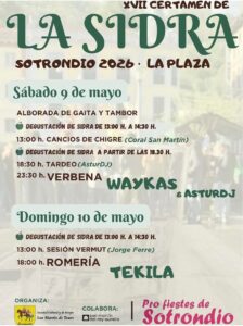 El 8 y 9 de mayu, Sotrondio cellebra'l so XVII Certamne de la Sidre