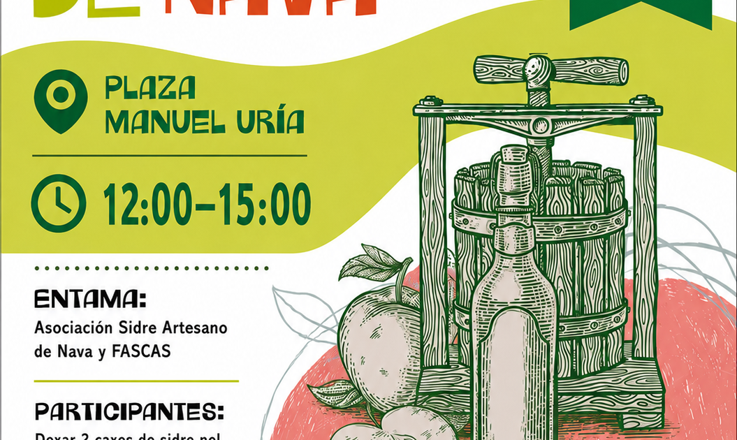 Nava cellebrará'l prósimu 5 xunetu'l so VI Concursu degustación de Sidre Artesano