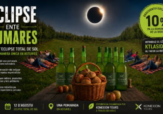 Eclipse dende una pumarada n'Asturies