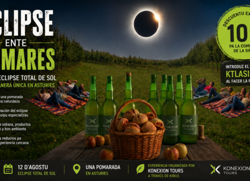 Eclipse dende una pumarada n'Asturies