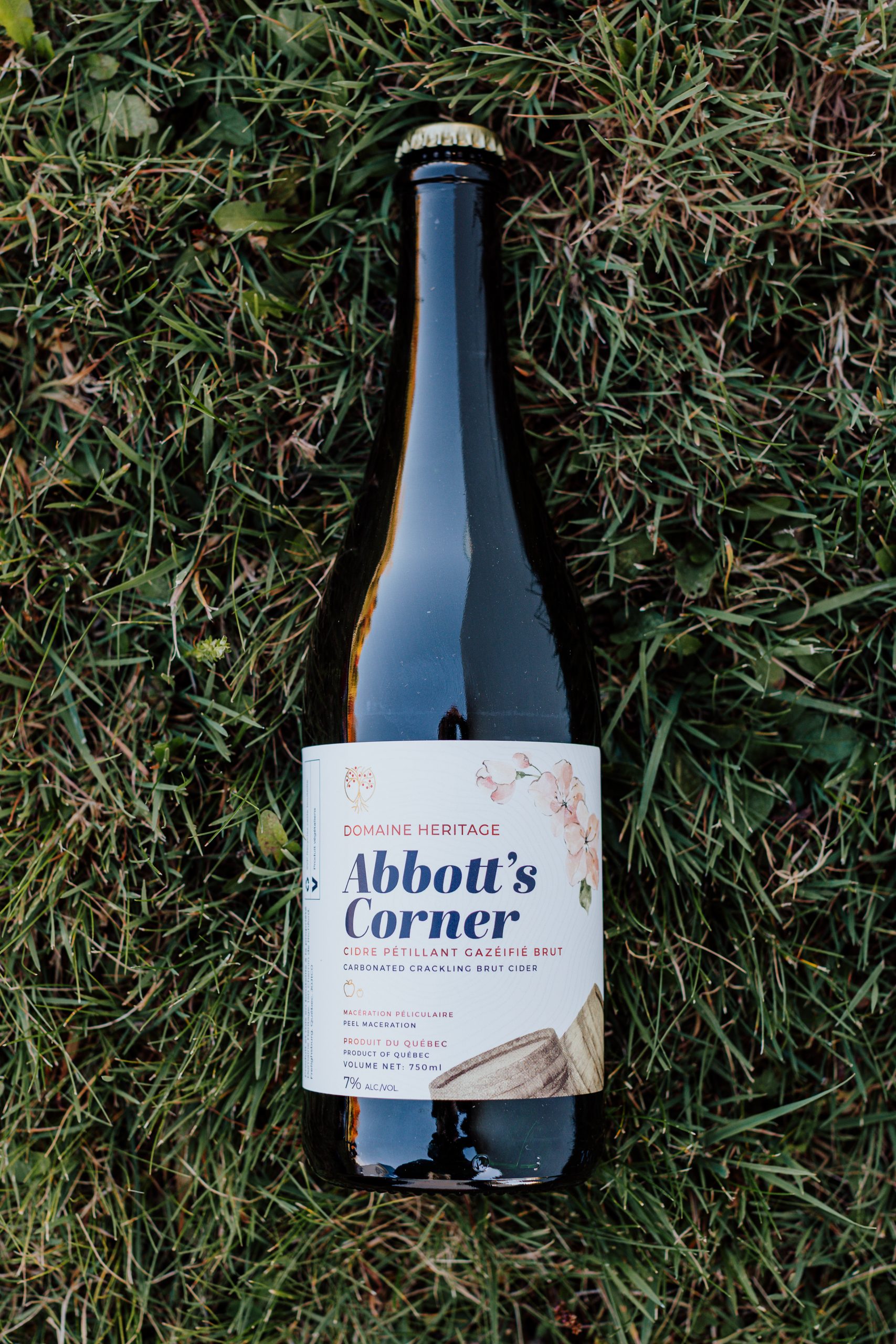 Botella de sidre Abbott’s Corner de Domaine Héritage