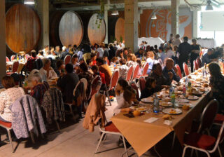 An Asociación Nora gathering at Llagar El Güelu, shown in an archive photograph.